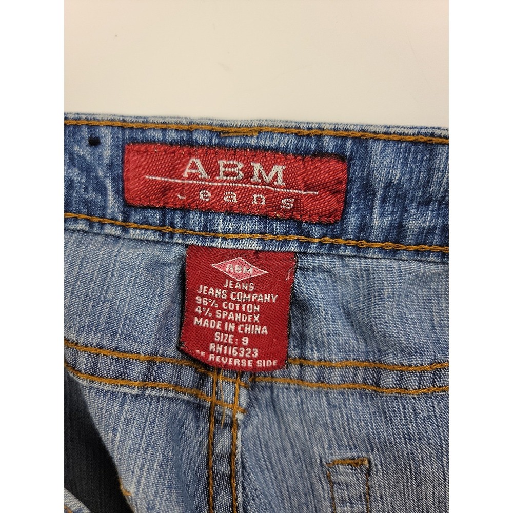 ABM Jeans Womens Size 9 Skinny Denim Jeans Medium Wash Stretch Low Rise 32x31 - Picture 6 of 14
